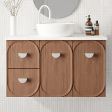 Port 900mm Wall Hung Single Vanity with Solid Surface Countertop